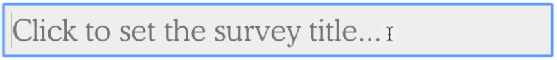 survey title field 1